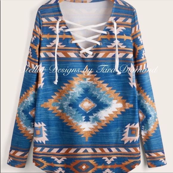 💥NEW💥AZTEC Tie Top - Picture 1 of 5